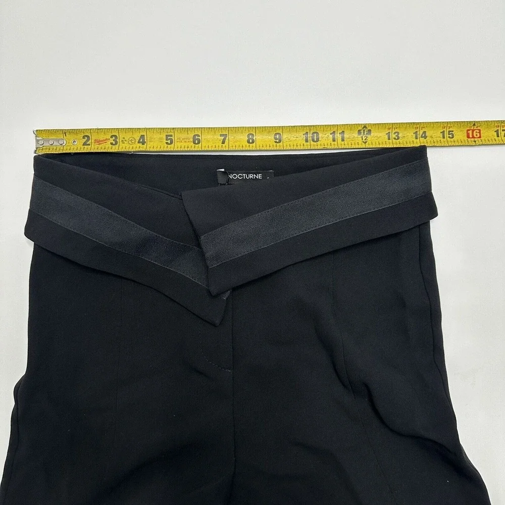 NWT Nocturne Womens Size M 38 Black Casual Flare Pants $115 Turkey Polyester New